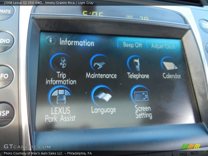 Smoky Granite Mica / Light Gray 2008 Lexus GS 350 AWD