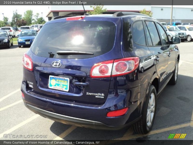 Indigo Blue Pearl / Beige 2010 Hyundai Santa Fe GLS 4WD
