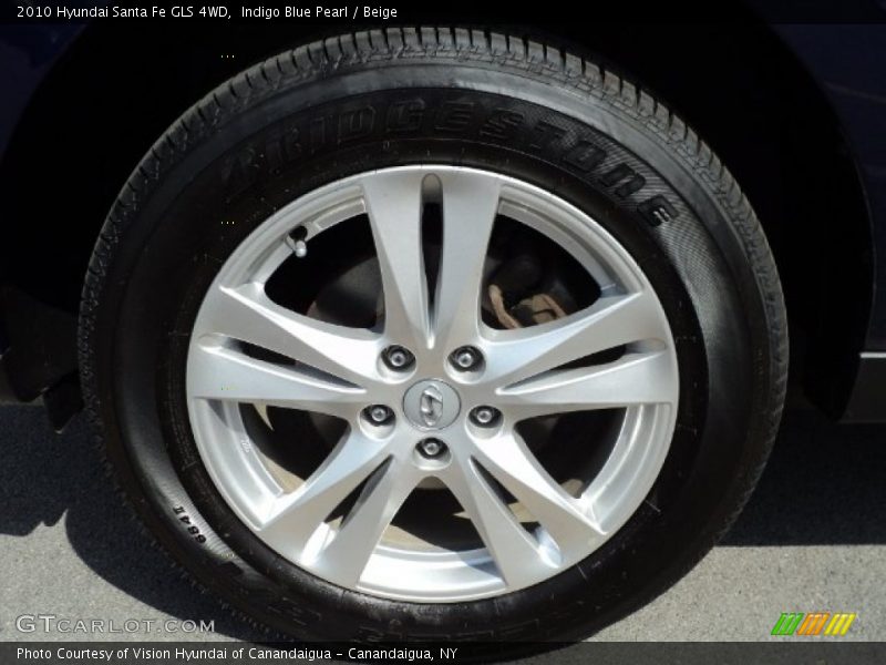 Indigo Blue Pearl / Beige 2010 Hyundai Santa Fe GLS 4WD