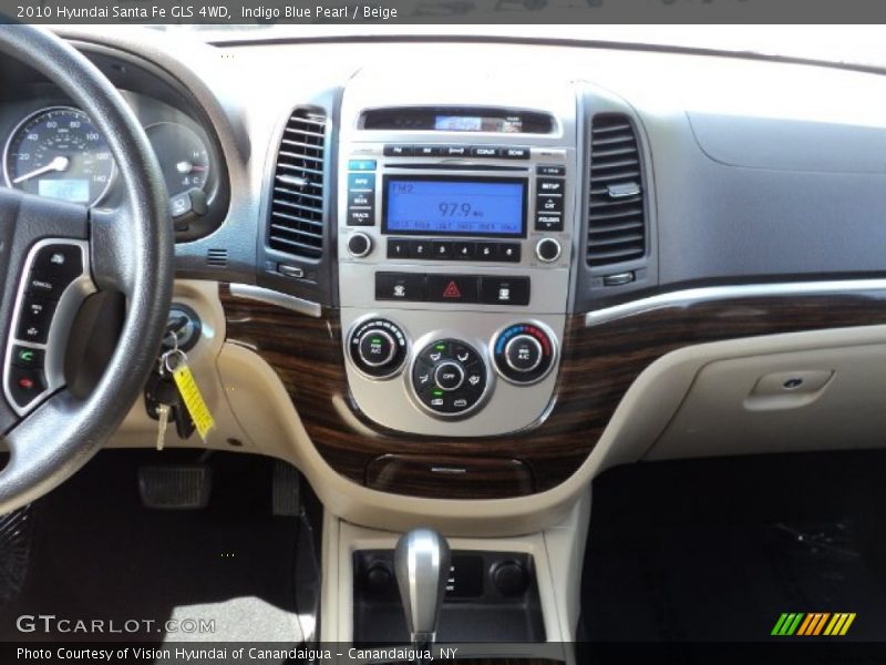 Indigo Blue Pearl / Beige 2010 Hyundai Santa Fe GLS 4WD