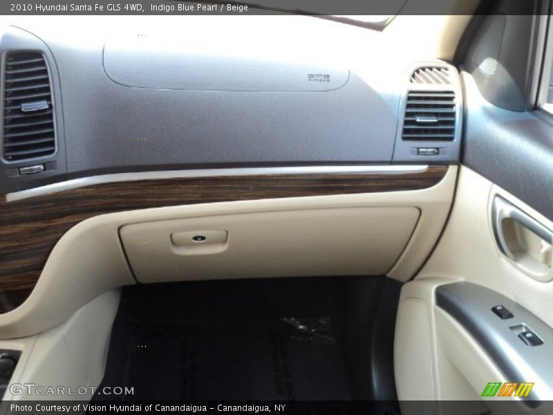 Indigo Blue Pearl / Beige 2010 Hyundai Santa Fe GLS 4WD