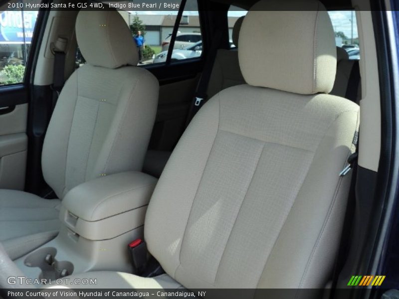 Indigo Blue Pearl / Beige 2010 Hyundai Santa Fe GLS 4WD