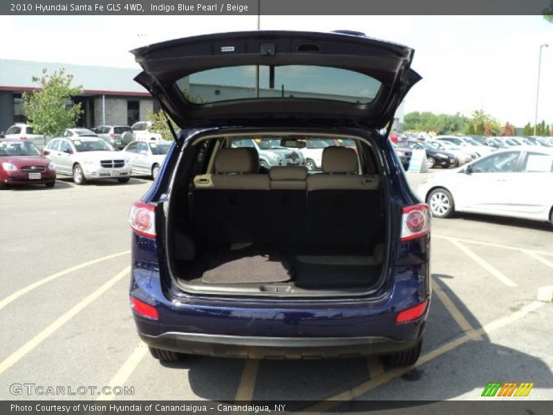 Indigo Blue Pearl / Beige 2010 Hyundai Santa Fe GLS 4WD