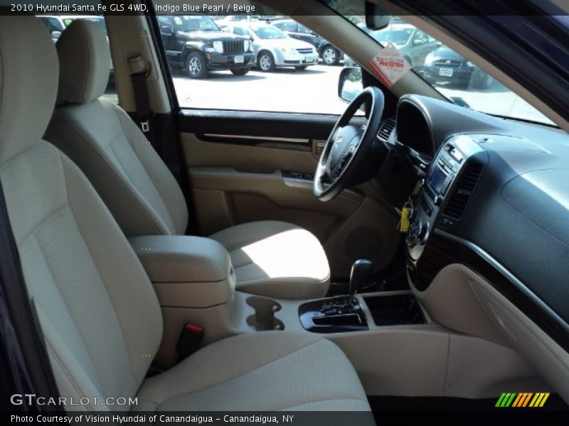 Indigo Blue Pearl / Beige 2010 Hyundai Santa Fe GLS 4WD