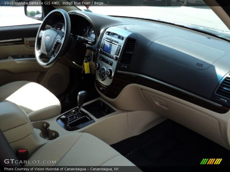 Indigo Blue Pearl / Beige 2010 Hyundai Santa Fe GLS 4WD