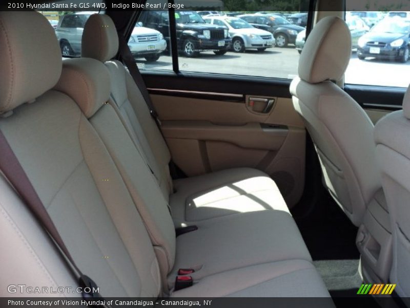 Indigo Blue Pearl / Beige 2010 Hyundai Santa Fe GLS 4WD