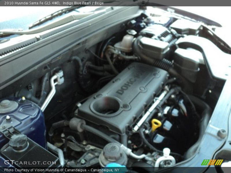 Indigo Blue Pearl / Beige 2010 Hyundai Santa Fe GLS 4WD