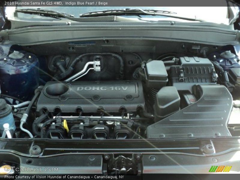 Indigo Blue Pearl / Beige 2010 Hyundai Santa Fe GLS 4WD