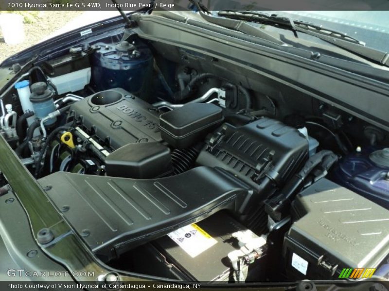 Indigo Blue Pearl / Beige 2010 Hyundai Santa Fe GLS 4WD