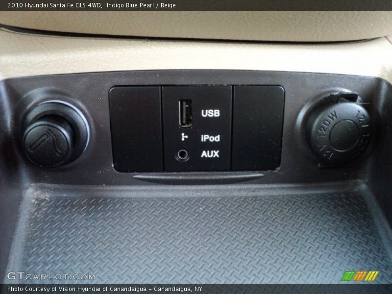 Indigo Blue Pearl / Beige 2010 Hyundai Santa Fe GLS 4WD