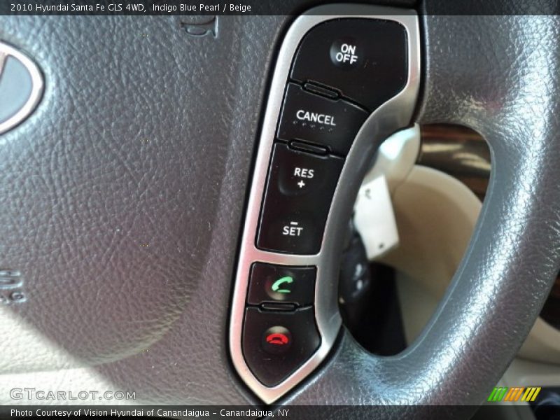 Indigo Blue Pearl / Beige 2010 Hyundai Santa Fe GLS 4WD