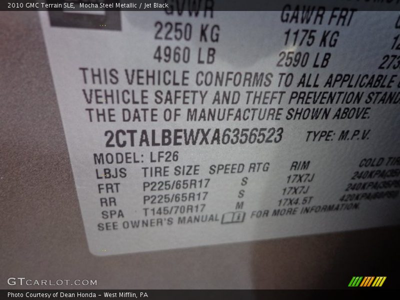 Mocha Steel Metallic / Jet Black 2010 GMC Terrain SLE
