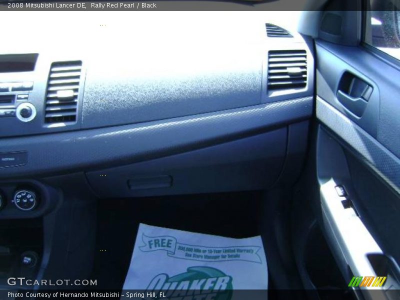 Rally Red Pearl / Black 2008 Mitsubishi Lancer DE