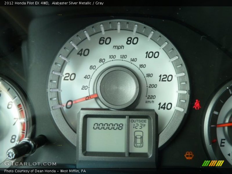 Alabaster Silver Metallic / Gray 2012 Honda Pilot EX 4WD