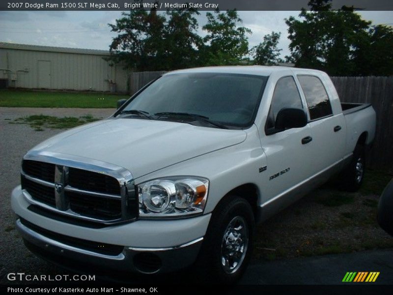 Bright White / Medium Slate Gray 2007 Dodge Ram 1500 SLT Mega Cab