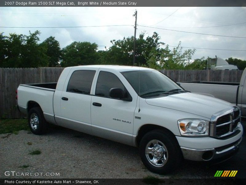 Bright White / Medium Slate Gray 2007 Dodge Ram 1500 SLT Mega Cab