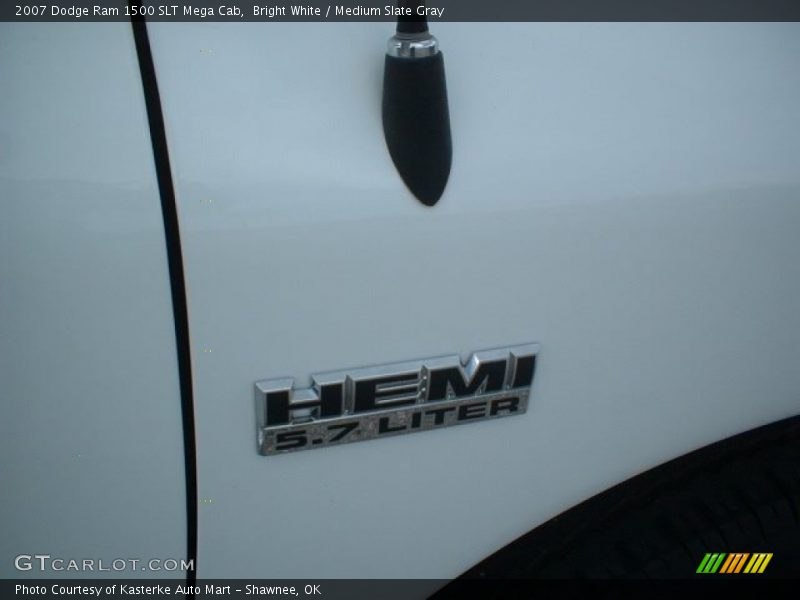 Bright White / Medium Slate Gray 2007 Dodge Ram 1500 SLT Mega Cab