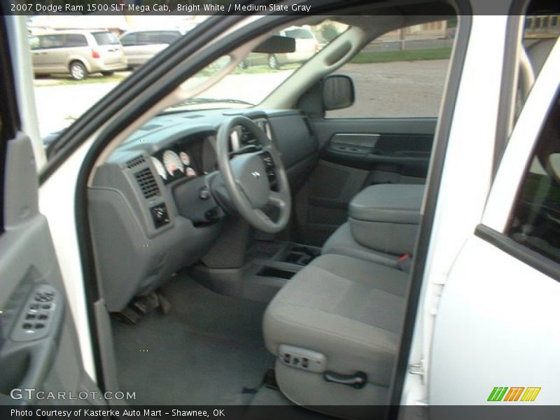 Bright White / Medium Slate Gray 2007 Dodge Ram 1500 SLT Mega Cab