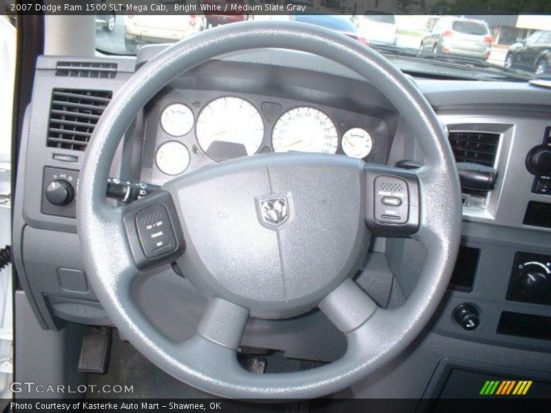 Bright White / Medium Slate Gray 2007 Dodge Ram 1500 SLT Mega Cab
