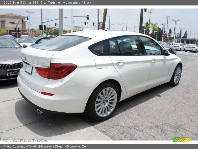 Alpine White / Black 2012 BMW 5 Series 535i Gran Turismo