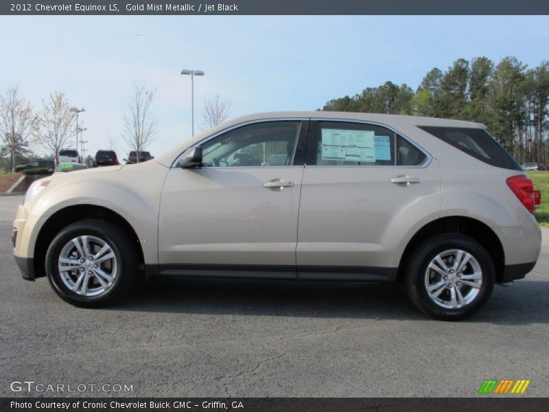 Gold Mist Metallic / Jet Black 2012 Chevrolet Equinox LS