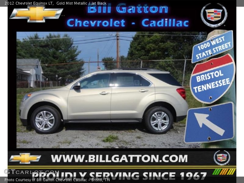 Gold Mist Metallic / Jet Black 2012 Chevrolet Equinox LT