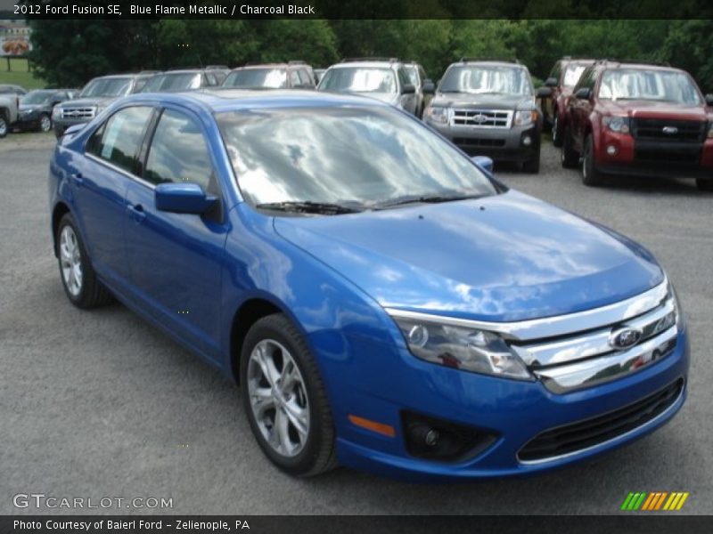 Blue Flame Metallic / Charcoal Black 2012 Ford Fusion SE