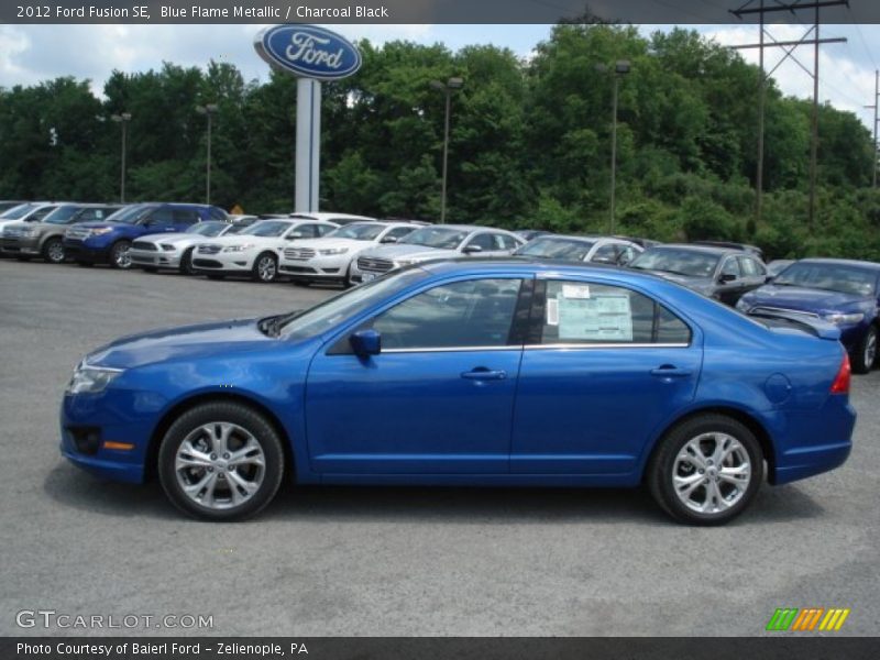 Blue Flame Metallic / Charcoal Black 2012 Ford Fusion SE