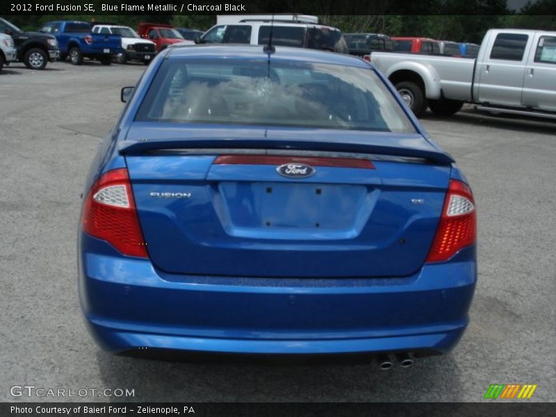 Blue Flame Metallic / Charcoal Black 2012 Ford Fusion SE