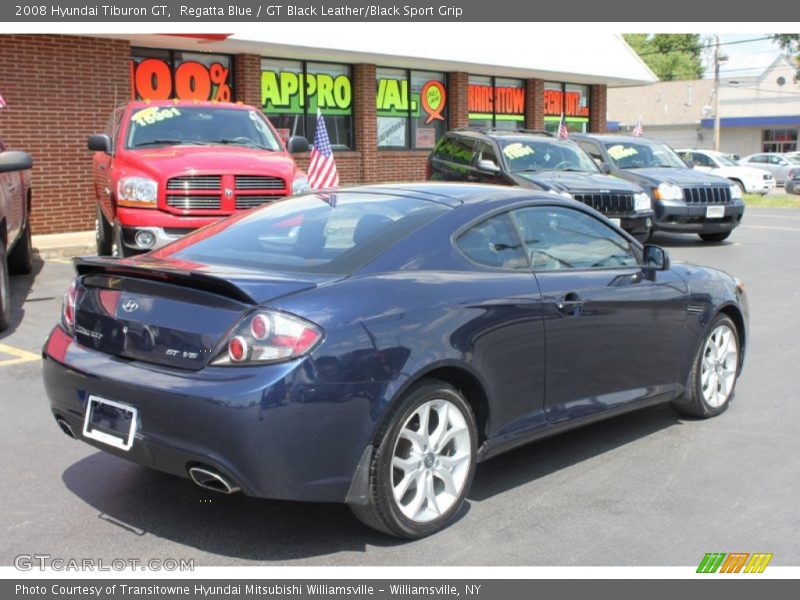 Regatta Blue / GT Black Leather/Black Sport Grip 2008 Hyundai Tiburon GT