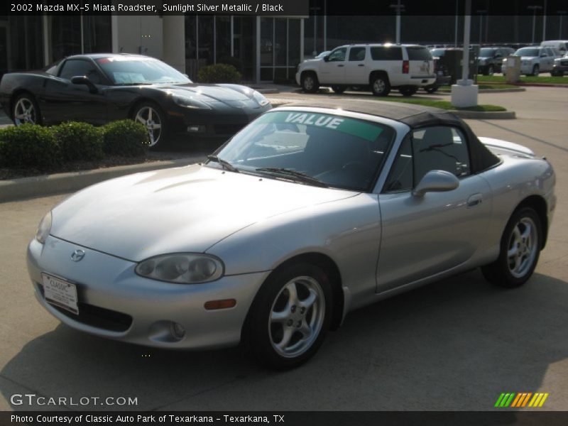 Sunlight Silver Metallic / Black 2002 Mazda MX-5 Miata Roadster