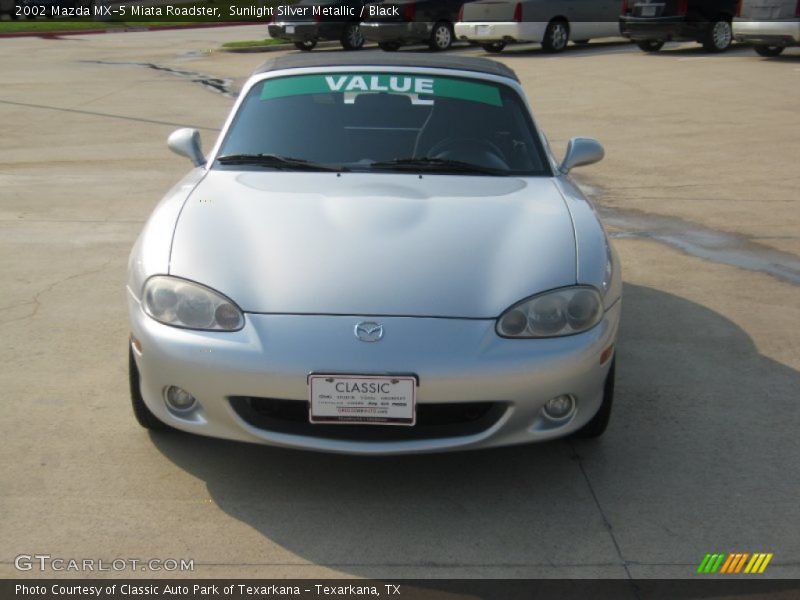 Sunlight Silver Metallic / Black 2002 Mazda MX-5 Miata Roadster