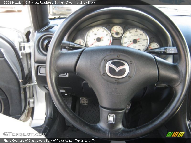 Sunlight Silver Metallic / Black 2002 Mazda MX-5 Miata Roadster