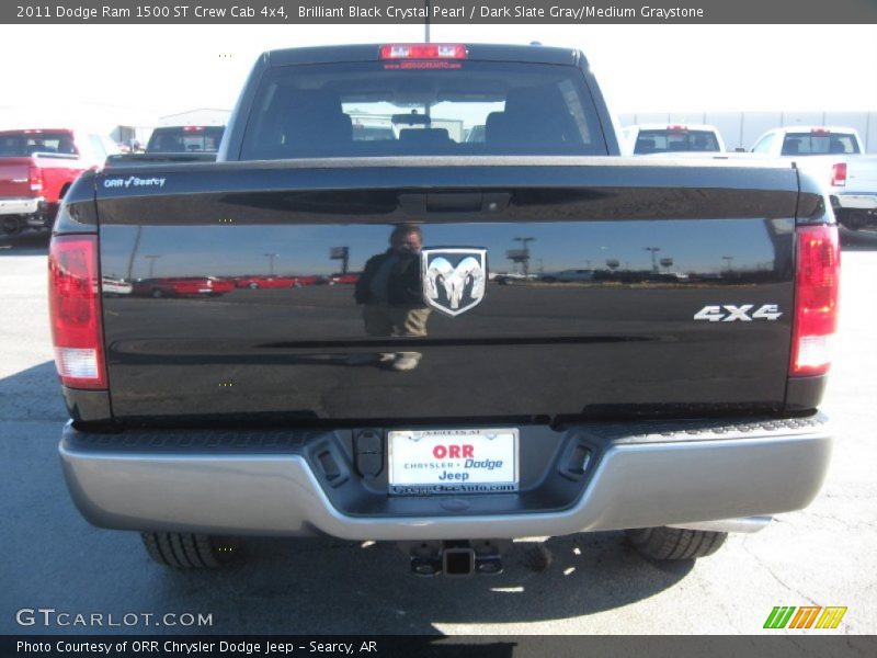 Brilliant Black Crystal Pearl / Dark Slate Gray/Medium Graystone 2011 Dodge Ram 1500 ST Crew Cab 4x4