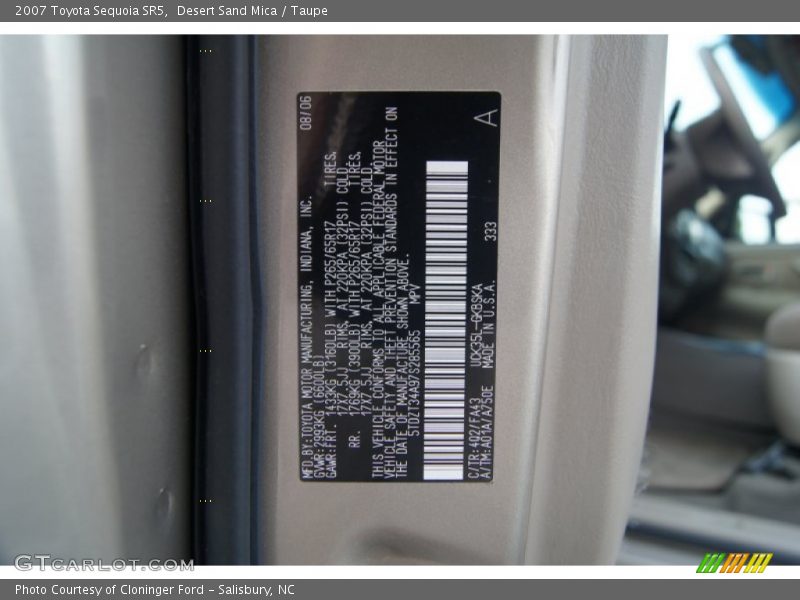 Desert Sand Mica / Taupe 2007 Toyota Sequoia SR5