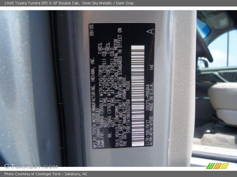 Silver Sky Metallic / Dark Gray 2006 Toyota Tundra SR5 X-SP Double Cab