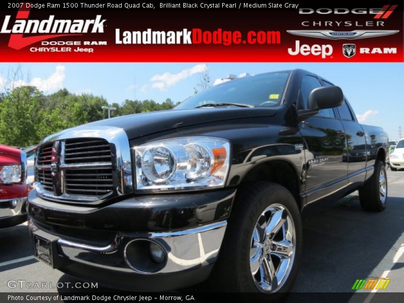 Brilliant Black Crystal Pearl / Medium Slate Gray 2007 Dodge Ram 1500 Thunder Road Quad Cab