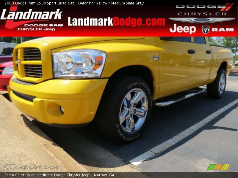 Detonator Yellow / Medium Slate Gray 2008 Dodge Ram 1500 Sport Quad Cab