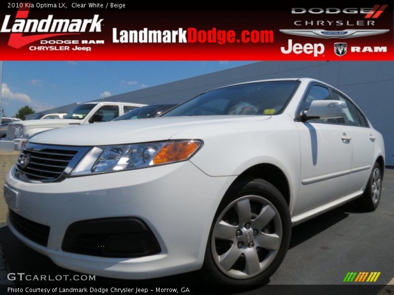 Clear White / Beige 2010 Kia Optima LX