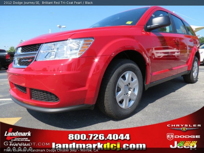 Brilliant Red Tri-Coat Pearl / Black 2012 Dodge Journey SE