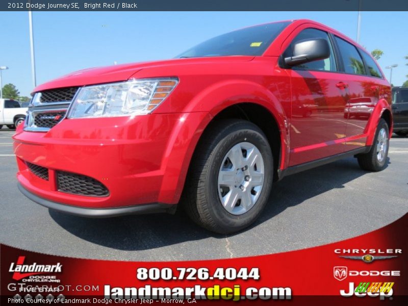 Bright Red / Black 2012 Dodge Journey SE