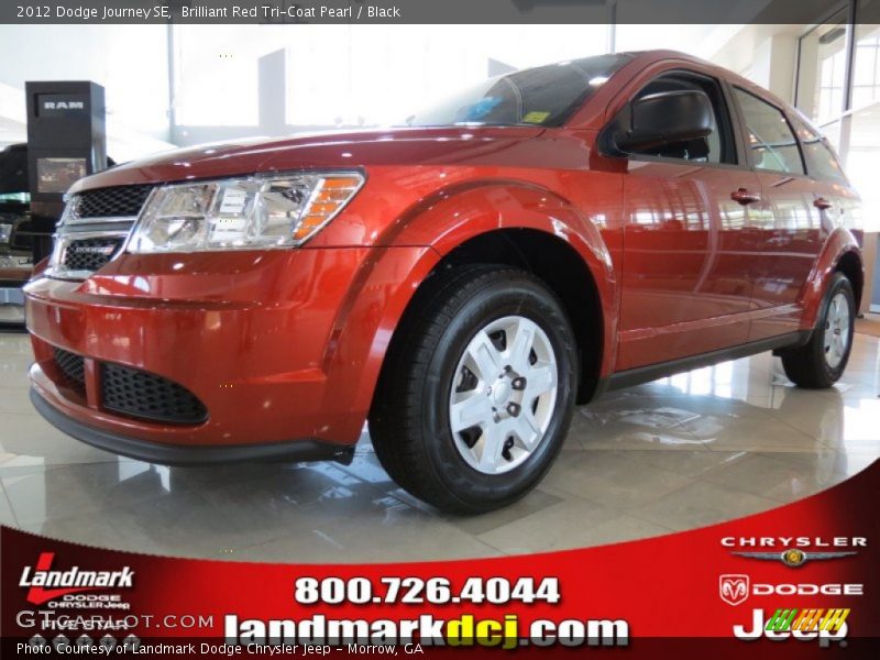 Brilliant Red Tri-Coat Pearl / Black 2012 Dodge Journey SE