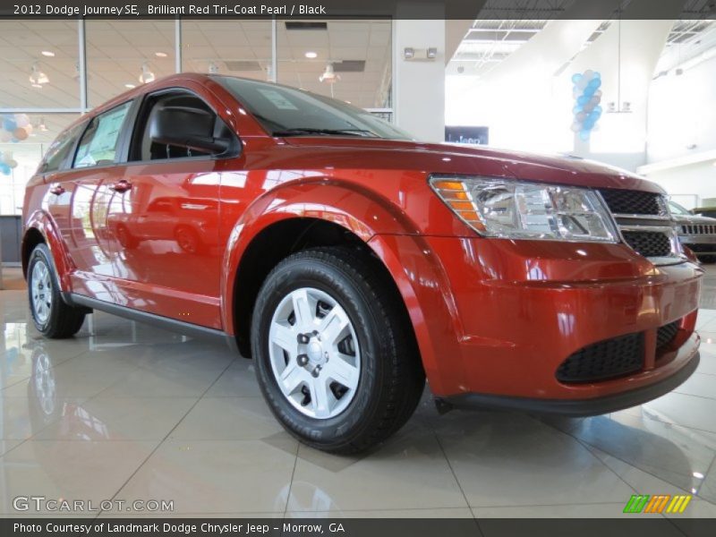 Brilliant Red Tri-Coat Pearl / Black 2012 Dodge Journey SE