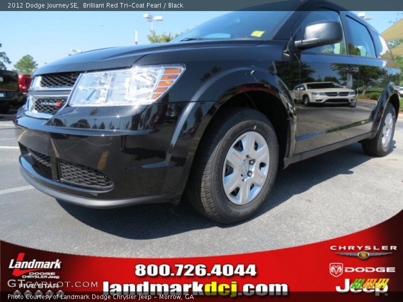 Brilliant Red Tri-Coat Pearl / Black 2012 Dodge Journey SE