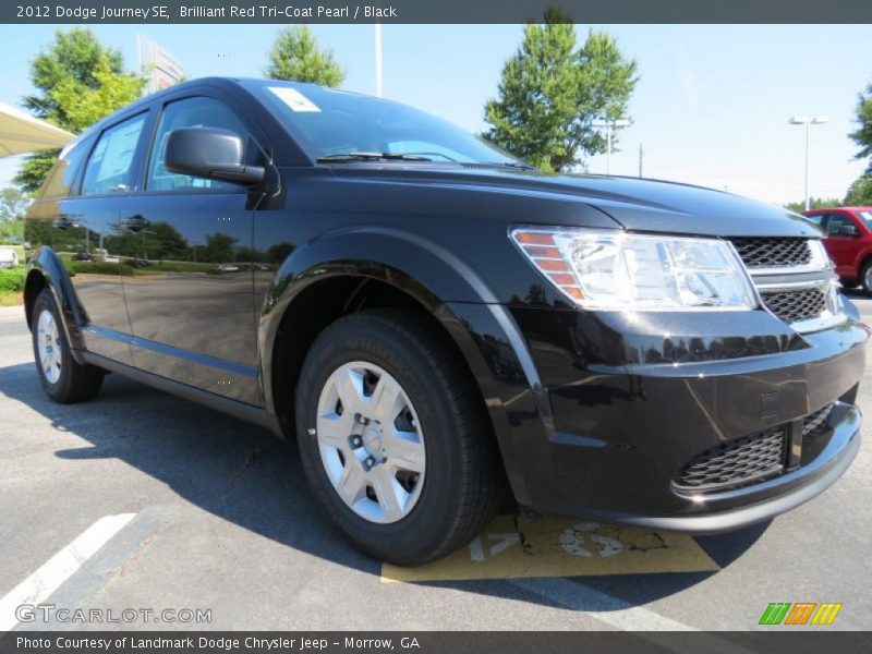 Brilliant Red Tri-Coat Pearl / Black 2012 Dodge Journey SE