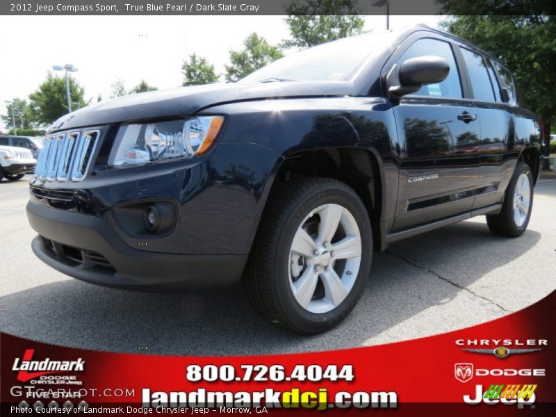 True Blue Pearl / Dark Slate Gray 2012 Jeep Compass Sport