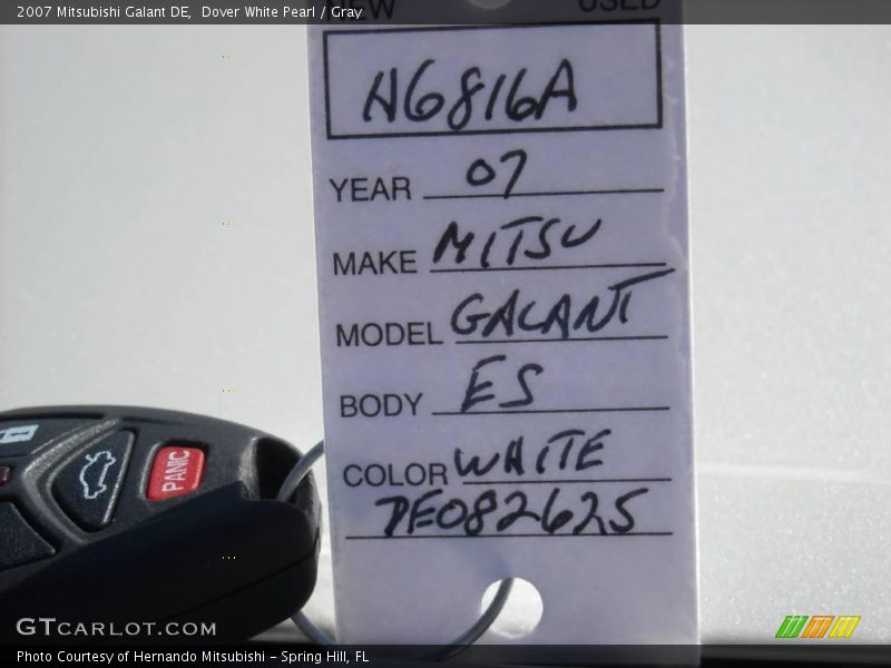 Dover White Pearl / Gray 2007 Mitsubishi Galant DE