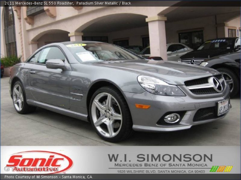 Palladium Silver Metallic / Black 2011 Mercedes-Benz SL 550 Roadster