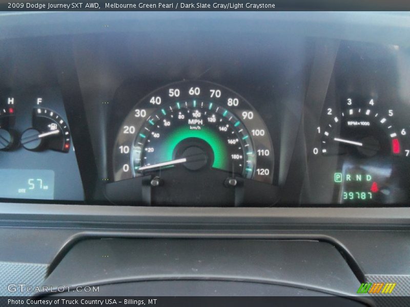 Melbourne Green Pearl / Dark Slate Gray/Light Graystone 2009 Dodge Journey SXT AWD