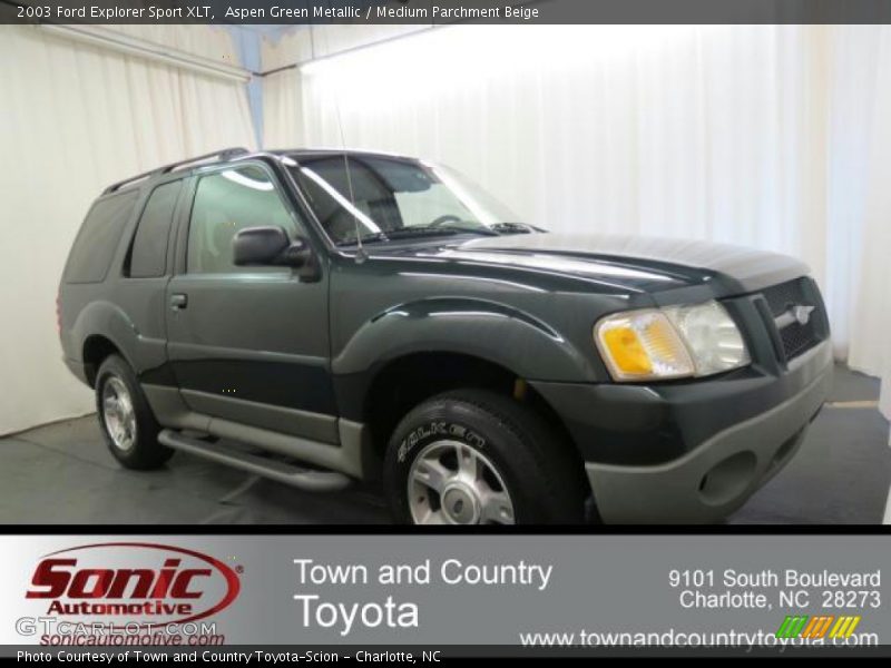 Aspen Green Metallic / Medium Parchment Beige 2003 Ford Explorer Sport XLT